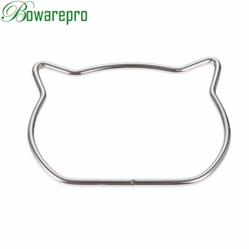 Silver Bowarepro милый кот ухо Металл DIY сумка ручка Замена сумка ручка для дамская сумочка кошелёк с короткой ручкой Наплечные аксессуары для изготовления сумок - Цвет: Silver