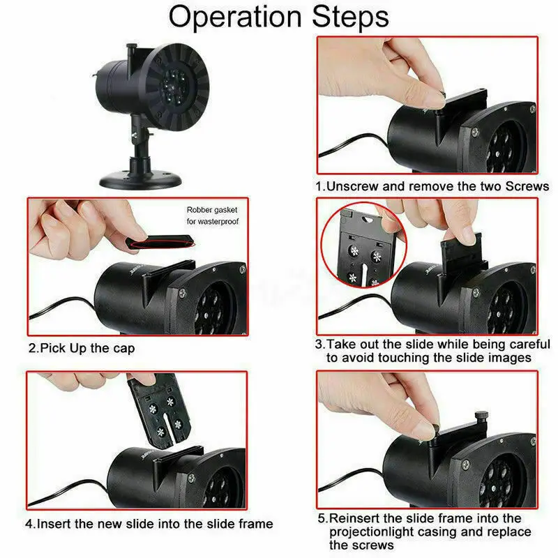 Светодиодный праздничный сценический светильник Рождественский прожектор с 12