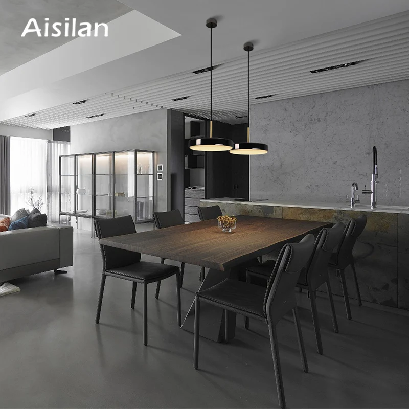 Aislan скандинавский светодиодный черный подвесной светильник для кухни столовой