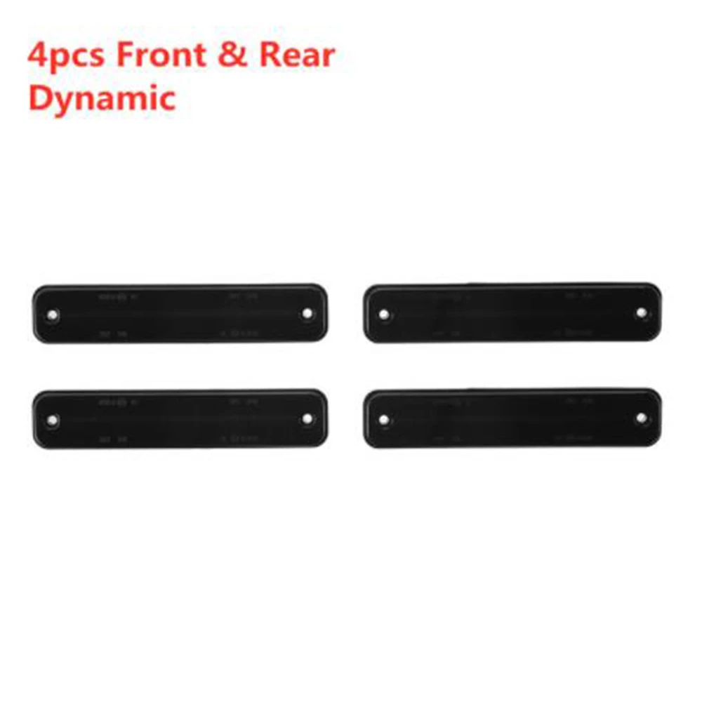 

12V LED Side Marker Lights 18.3x3.5cm 4pcs 7 1/4'' X 1 3/8\" ABS Housing Dark Smoke Lens Dynamic