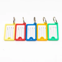 30pcslot rectangular key card crystal plastic key id label tags split ring keychain for many uses bunches of keys