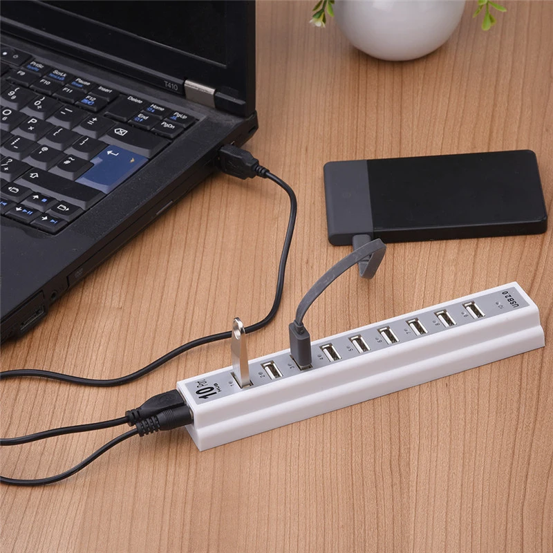 10-Порты и разъёмы usb-хаб AC Мощность адаптер USB 2 0 центр данных разветвитель