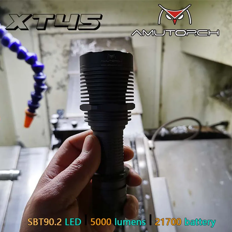 

Amutorch XT45 SBT90.2 LED5000LM 750M Long Thrower Portable Hunting Spotlight flashlight 21700 battery,Powerful Tactical Torch