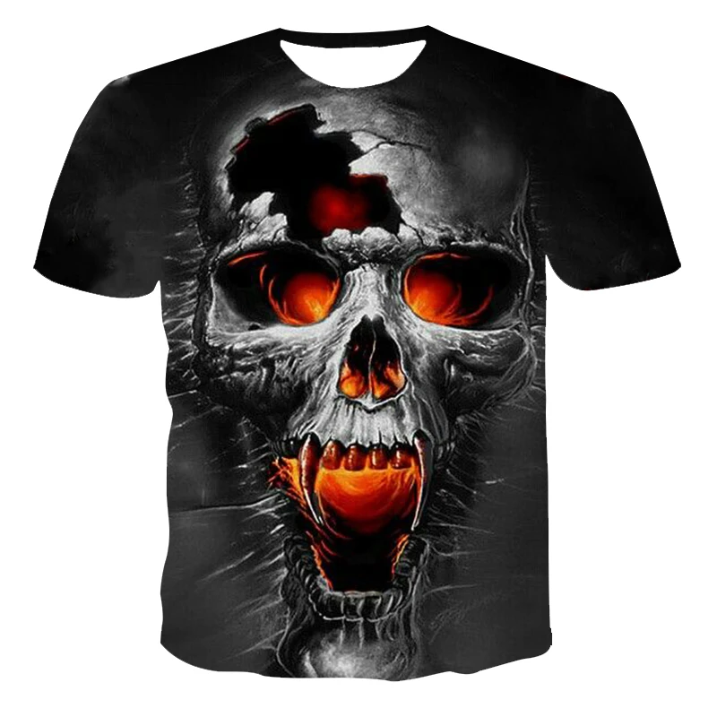 

The latest spring and summer men and women 3D popular T-shirt domineering fashion personality skull pattern series Xxs-6XL