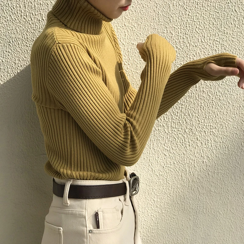 

Turtleneck Sweater Woman 2020 Winter New Korean version slim-fit long-sleeved slim-bottom sweater woman jumper