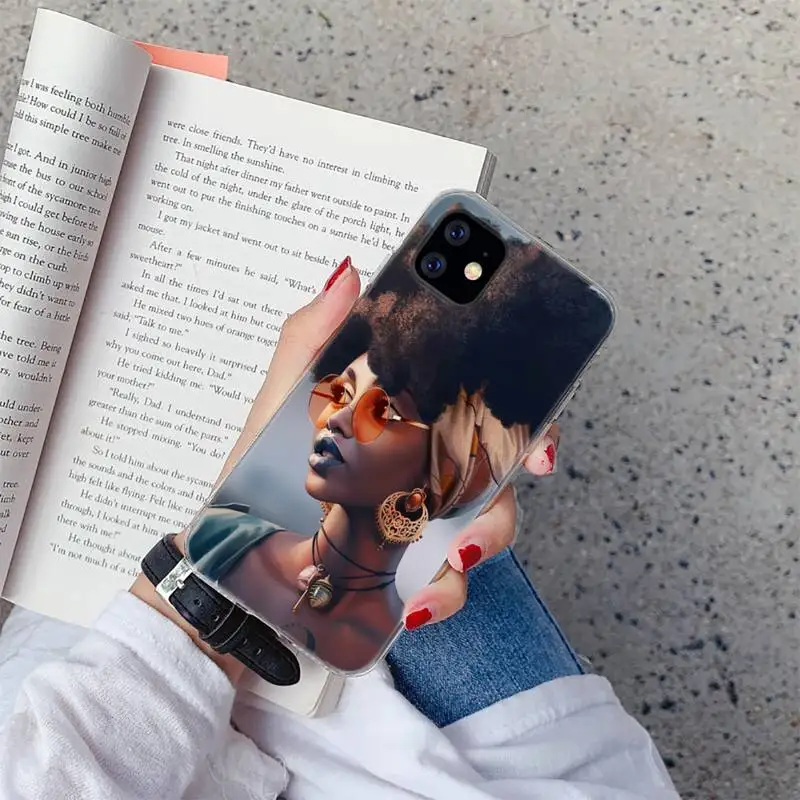 

African Girl Art fashion Phone Case For iphone 12 5 5s 5c se 6 6s 7 8 plus x xs xr 11 pro max mini