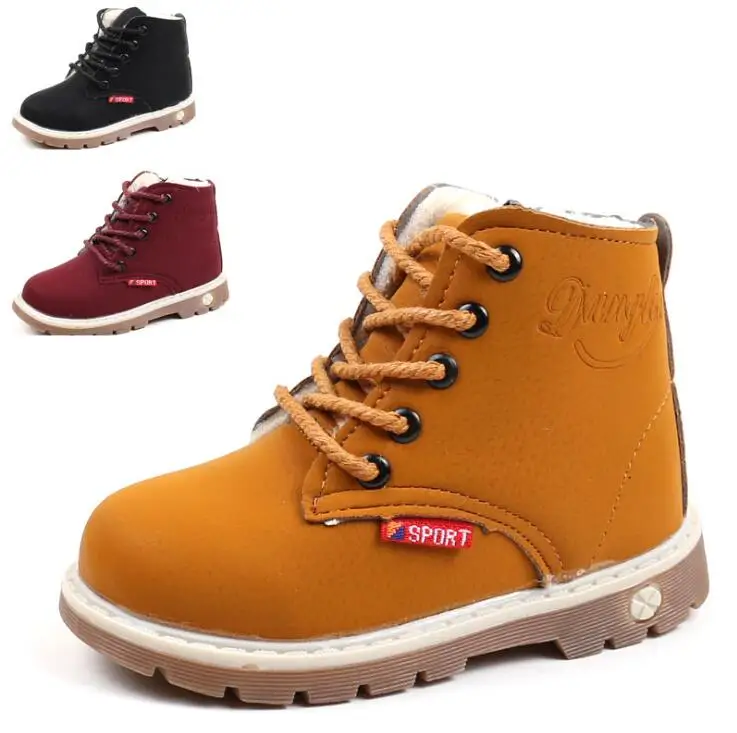Зимние детские зимние ботинки 2019 утепленные шерстяные меховые для мальчиков и