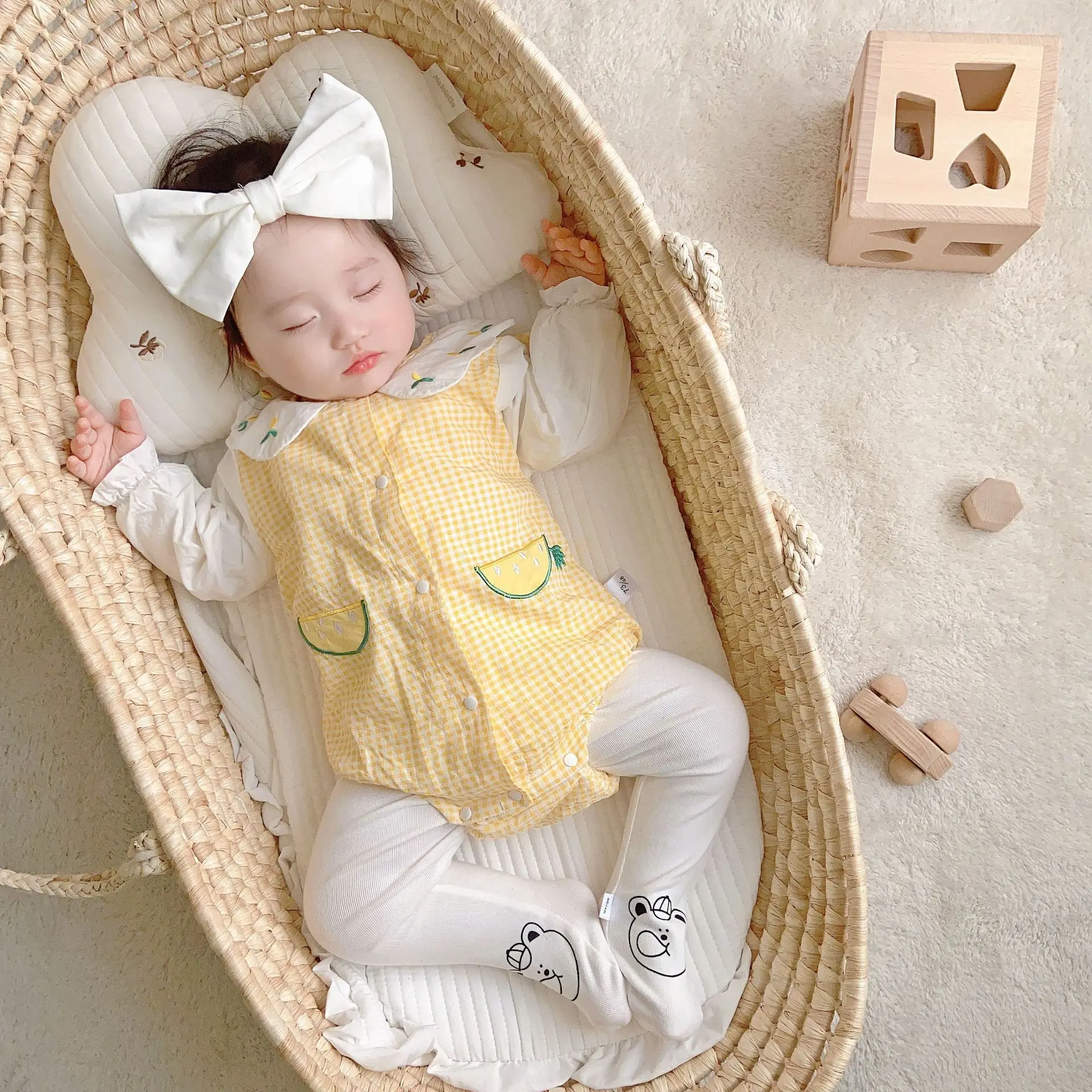 

Korean Baby Girl Rompers Newborn Baby Girls Long Sleeve Cute Fruit Jumpsuit Spring Children Kids Lovely Outfit Clothes For 0-24m