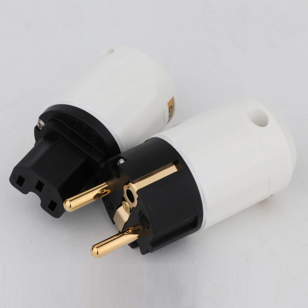 Preffair HI End 24K позолоченный Schuko штепсельная вилка европейского стандарта типа для