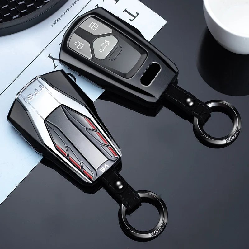 

For Audi Key Chain Case A4L A6L A3 Q5L Q3 Q7 Q2l A7 A8 TT R8 RS3 RS4 RS6 TT Car Key Protection Cover Fob for Audi Smart Key Case