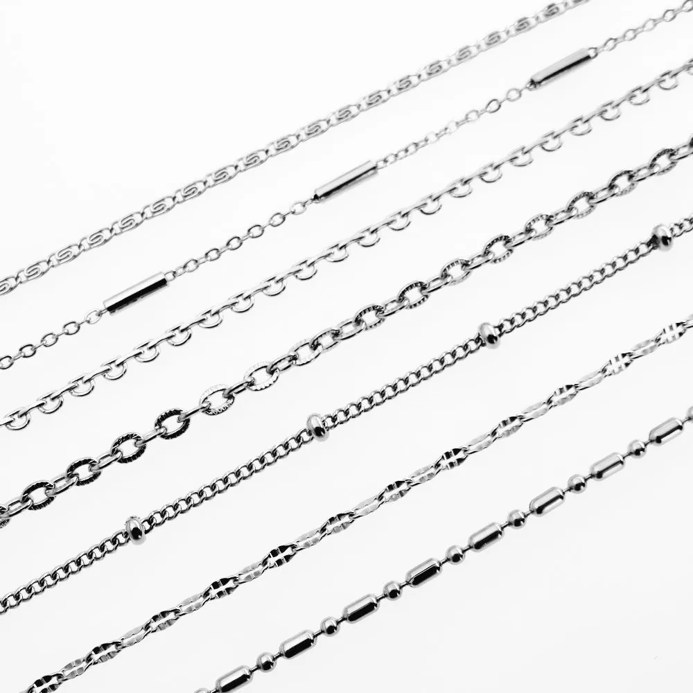 Мужская и женская цепочка из нержавеющей стали ожерелье с бусинами заводская