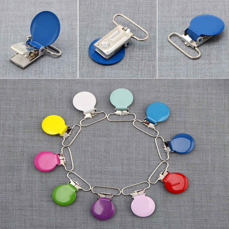 

10Pcs Infant Baby Metal Clips Pacifier Holders Shape Alloy Suspender Hook