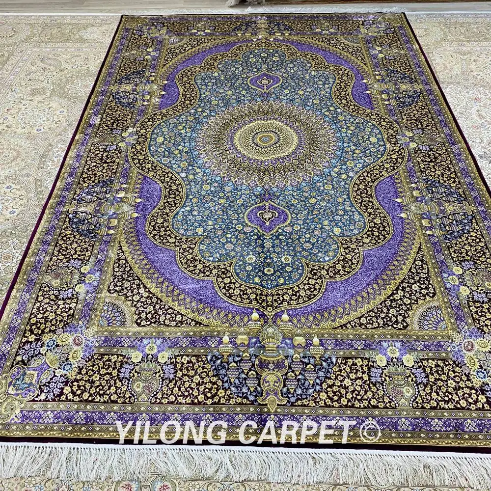 Yilong 6'x9' ручной работы шелковый ковер Vantage Традиционный Элегантный УЗЕЛКОВЫЙ