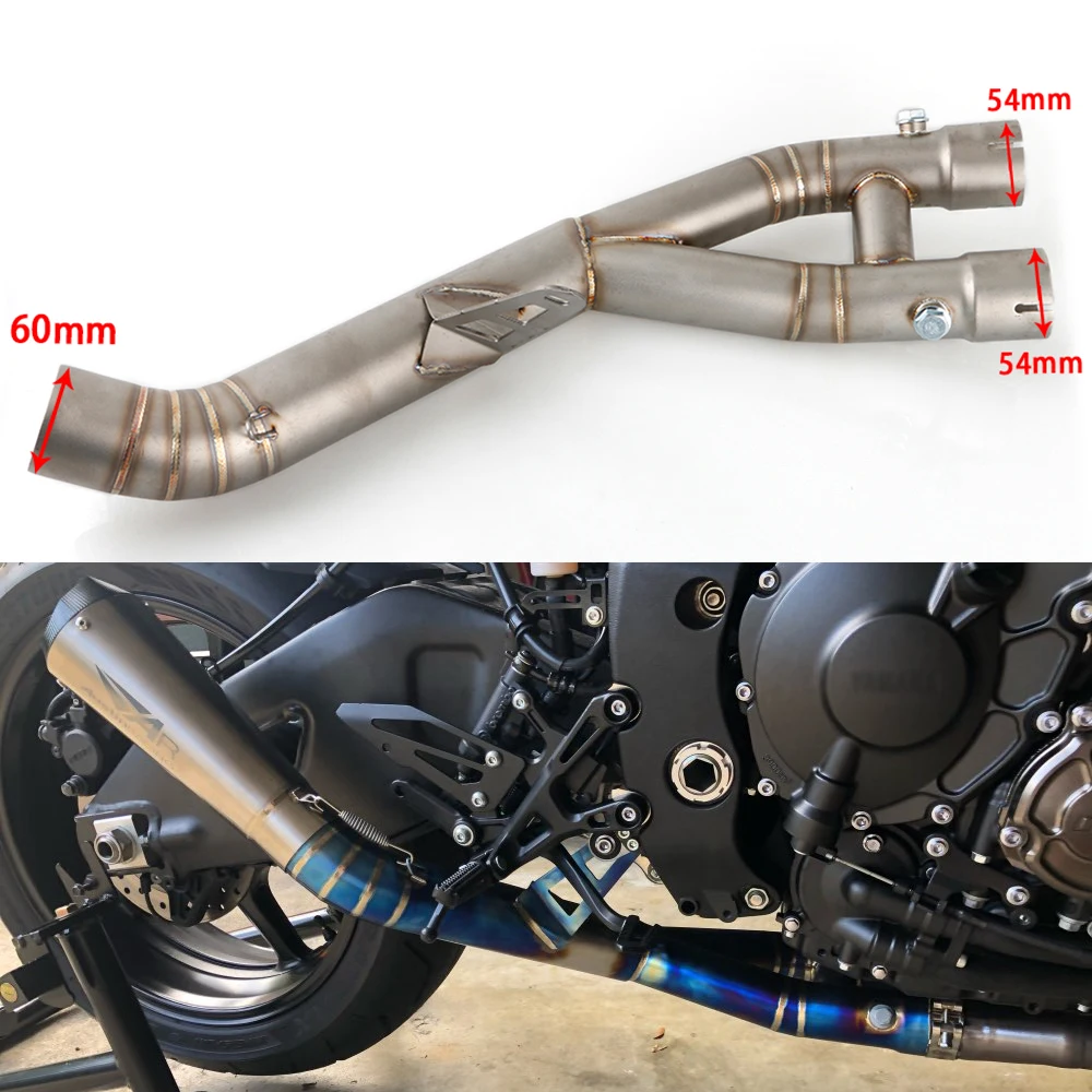 Motorcycle Exhaust Pipe Escape For Yamaha R1 YZF R1 MT10 FZ10 MT FZ 10 2015-2019 Modified Middle Connecting Silp On Muffler Tube