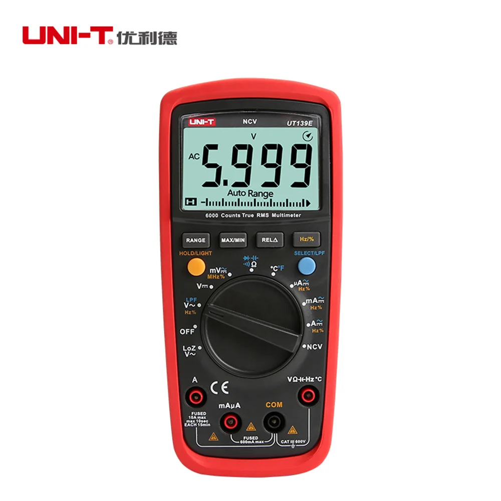 UNI-T UT139E True RMS мультиметр Авто/ручной 6000 отсчетов DMM LPF LoZ NCV тестер Новый |