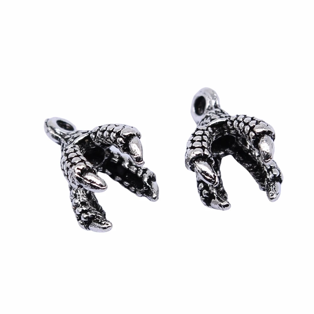 

10Pcs 15x9mm Eagle Claw Charms Hand Made Jewelry Accessories For Jewelry Making Antique Silver Color Alloy Charms
