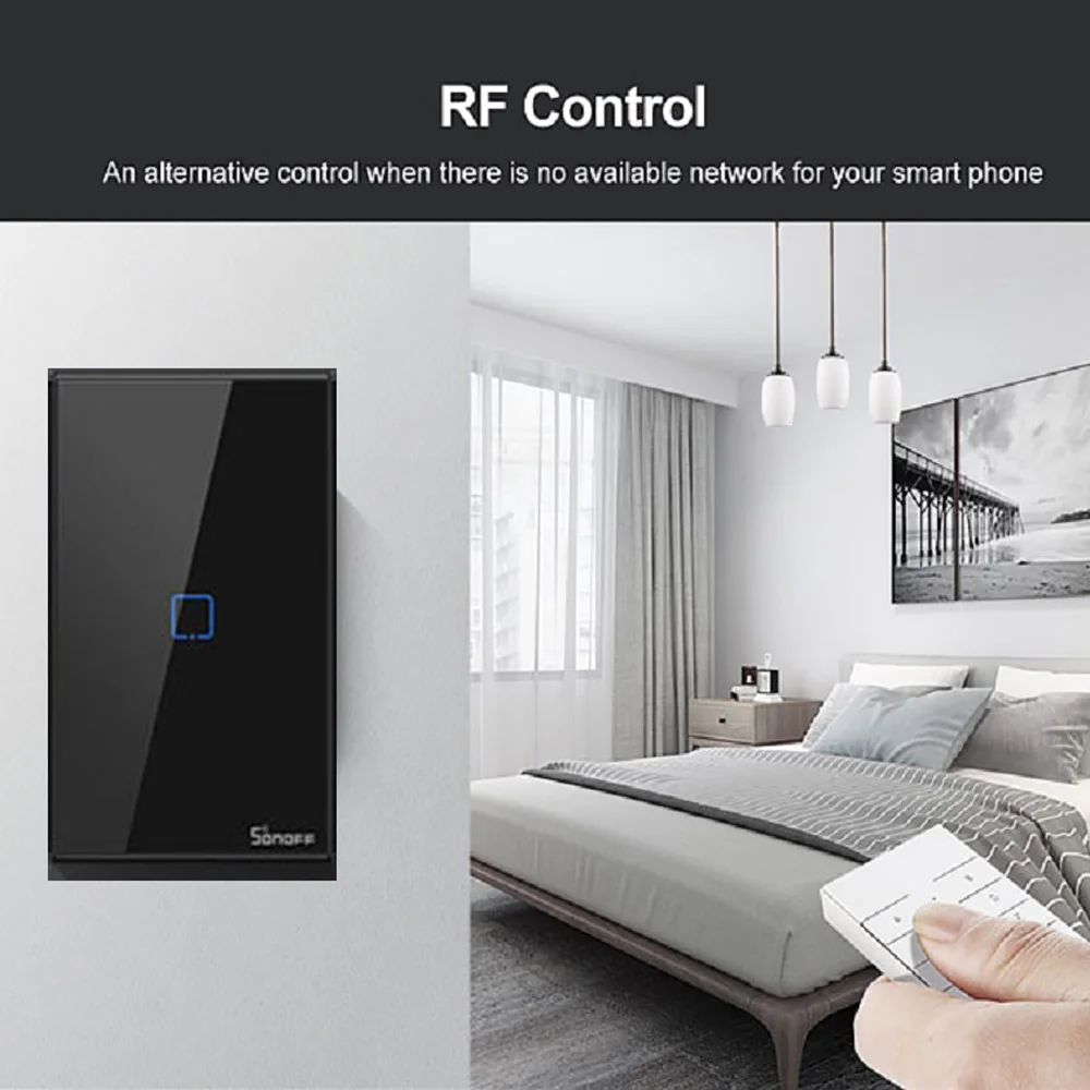 Интеллектуальный выключатель света SONOFF T2/T3 нам 1/2/3 Wifi переключатель сенсорной панели свет розетки 433 МГц RF Беспроводной дистанционного Управление eWelink Google Home Alexa
