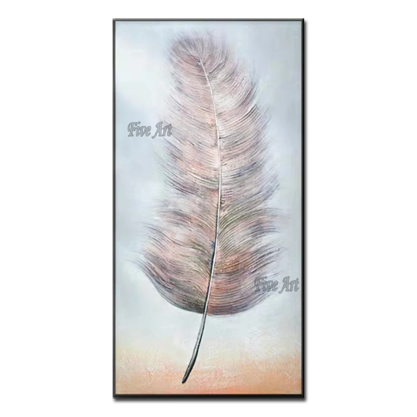 

Modern Abstract Art Feather Picture Oil Painting 100% Hand-painted Wall Decoration Canvas Art Textured Abstract Painting Artwork