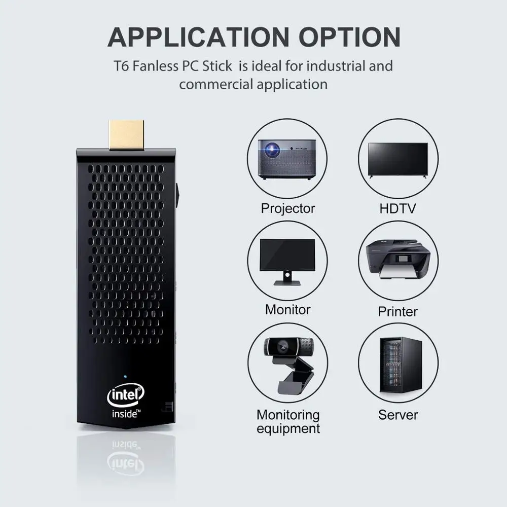 Мини ПК Windows 10 T6 pro intel Z8350 4K 1 44 GHz 2G 32G 4GB 64GB dual wifi bluetooth 4 0 USB3.0 pocket PC stick WIFI