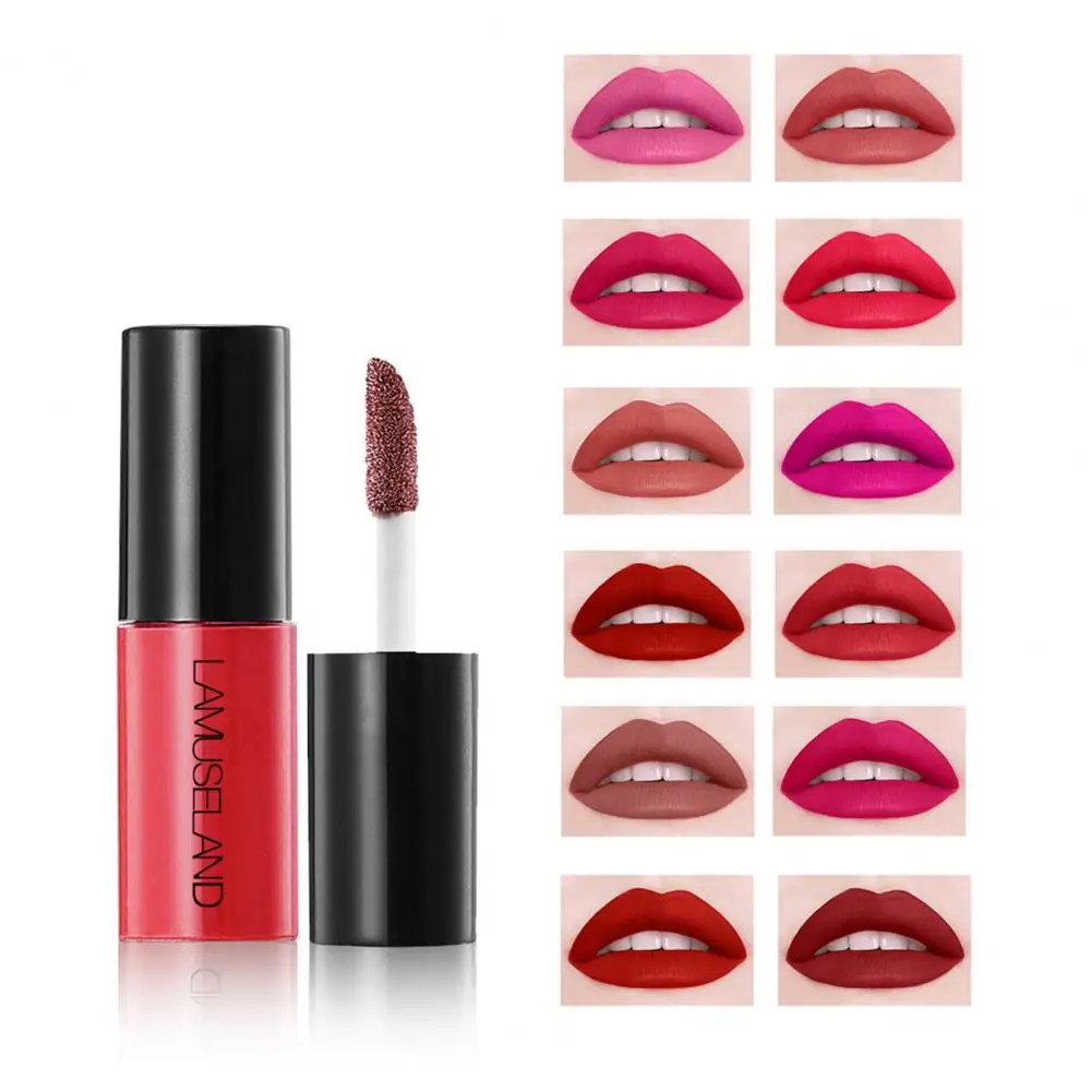 

Mini Waterproof Long-Lasting Matte Mini Liquid Lipstick Easy To Carry 12 Colors Lip Gloss 3.5g Lips Makeup Accessorie for Female