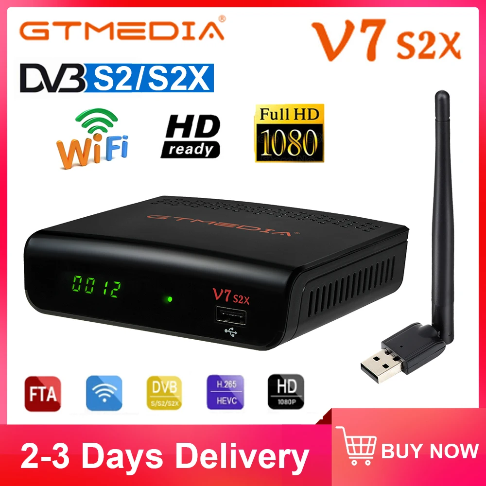 

Full HD GTMEDIA V7 S2X DVB S2 Satellite Receiver 1080p upgrade by GT MEDIA V7 V7S DVB S2X Support USB Wifi DVB-S2 Set Top Box