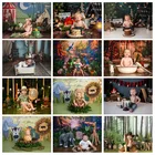 Фон для фотосъемки с изображением леса джунглей диких животных