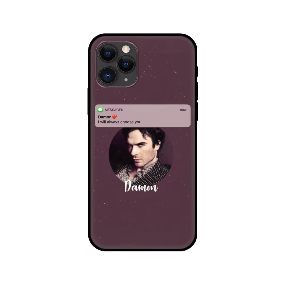Черный чехол из ТПУ для iphone6 6s 7 8 plus x 10 iphone XR XS 11 pro MAX с дневниками вампира Стефаном