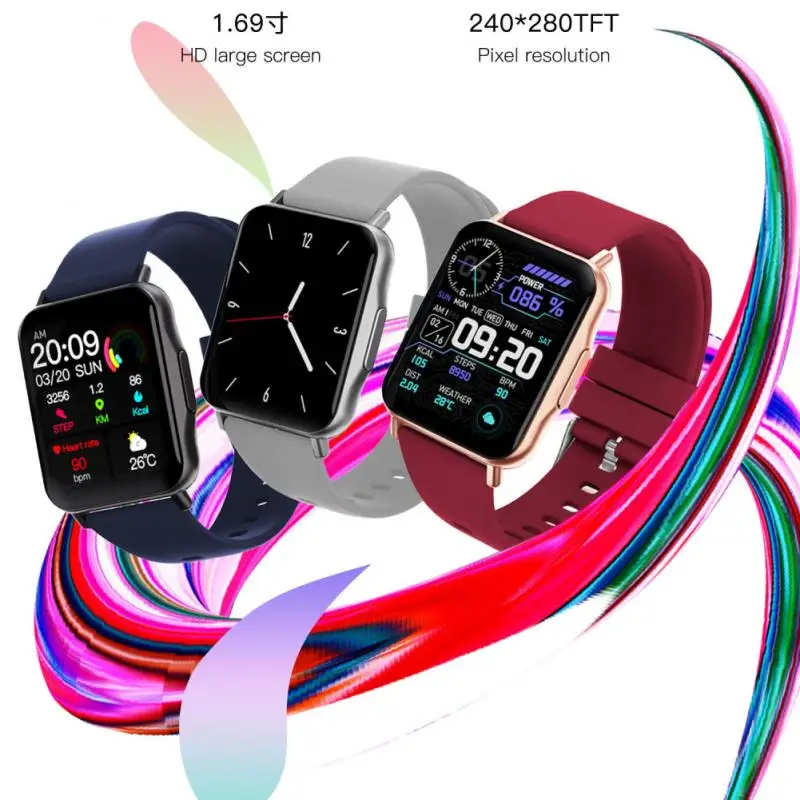

2021 New Smart Watch Men Women Full Touch Screen Sport Fitness Watch IP67 Waterproof Bluetooth-compatible For Android IOS