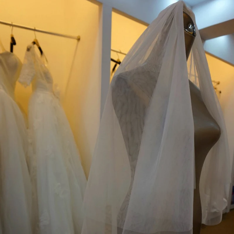 Простые короткие тюлевые Свадебные вуали белая Фата невесты для свадебных