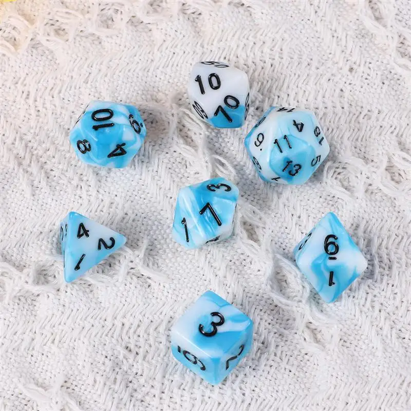Набор цифровых кубиков 7 шт. многогранные кубики с акриловыми цифрами для MTG RPG