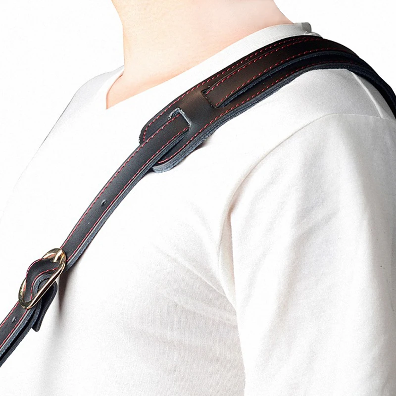 Genuine Leather Guitar Strap Widen Shoulder Pads Adjustable Belt 120-145cm Length for Acoustic Electric Bass | Спорт и развлечения