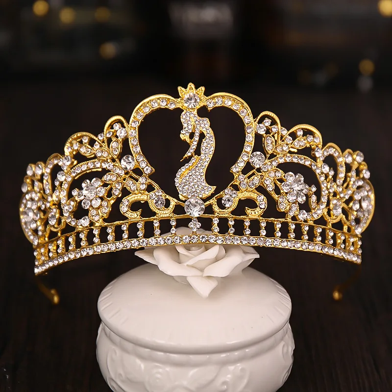 

Baroque Bridal Crown Headband Ladies Hairband Rhinestone Big Crown Handmade Wedding Jewelry Hairstyle Hairpin Hair Accessories