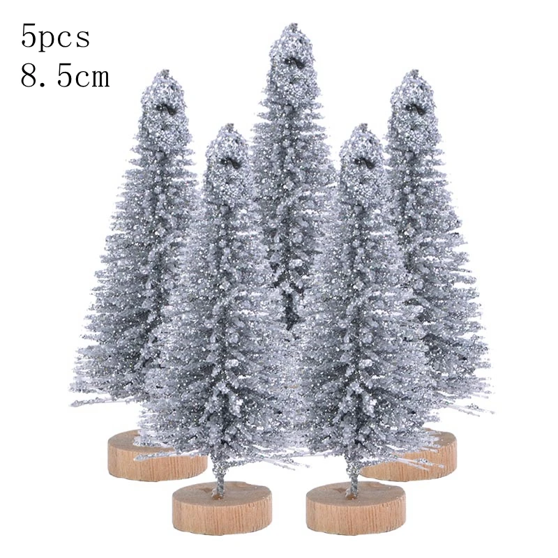 glitter 8.5cm 5pcs 5 шт. 5 размер искусственная декорированная Мини Рождественская елка Рождественское украшение елка Рождественская мини поддельная елка новогодний декор Navidad - Цвет: glitter 8.5cm 5pcs