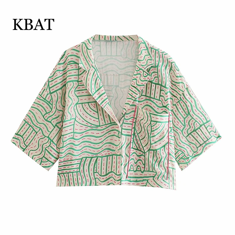 

KBAT Women 2021 Fashion Linen Loose Women Blouses Short Sleeve Women Clothing Vintage Blouses And Shirts Summer Tops