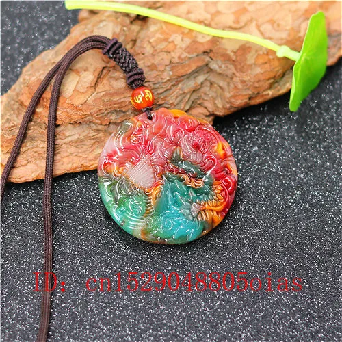 Натуральный Нефритовый камень Hetian Дракон Ожерелье Феникса китайские ювелирные