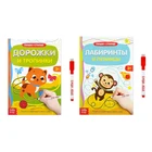 Набор многоразовых книг с маркером Пиши-стирай. Лабиринты и путаницы, 2 шт.