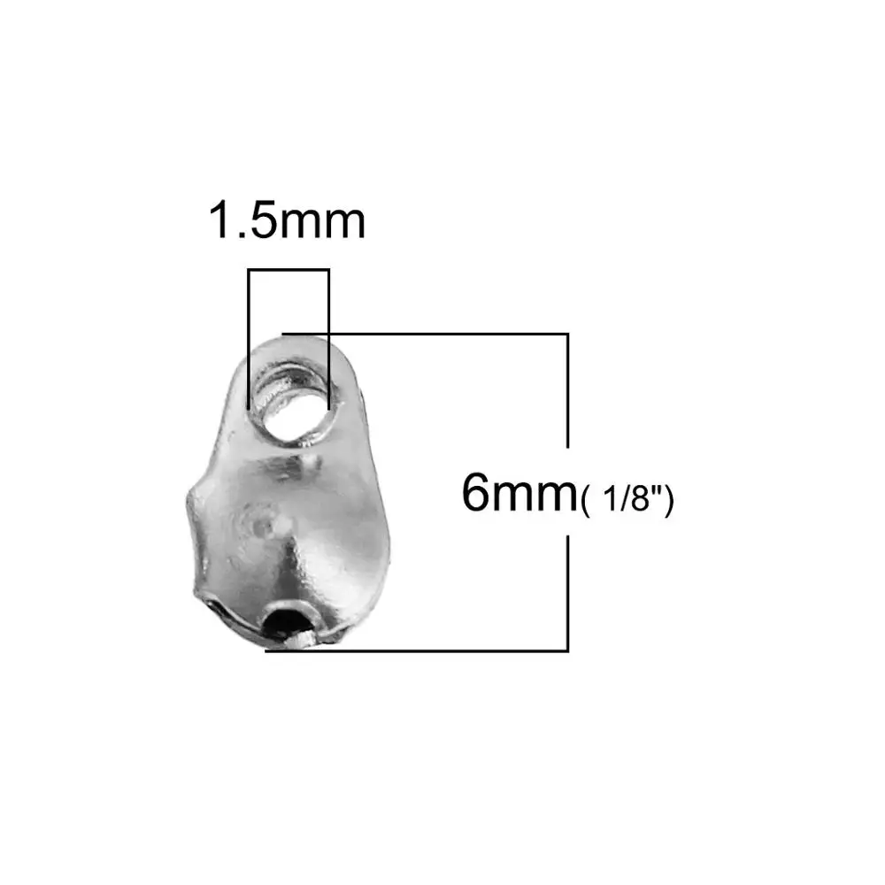 DoreenBeads Модные Серебристые золотистые Обжимные бусины в виде шара наконечник для