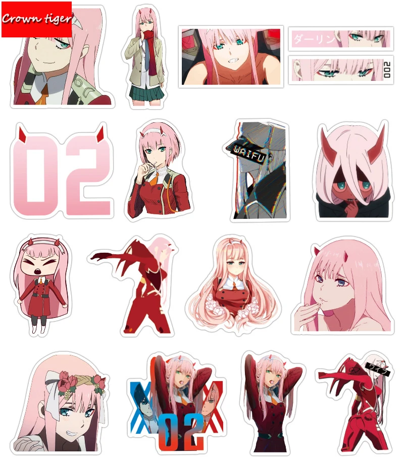 Аниме дорогой в Фране Zero Two 02 наклейки для косплея DIY граффити водонепроницаемые