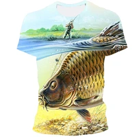 2021 new 3d printed t shirt fish nature casual fashion round collar street fashion mens xxs 6xl
