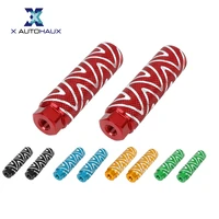 x autohaux pair aluminum alloy wave stripes bike foot pegs fit 38 inch 100x28mm red