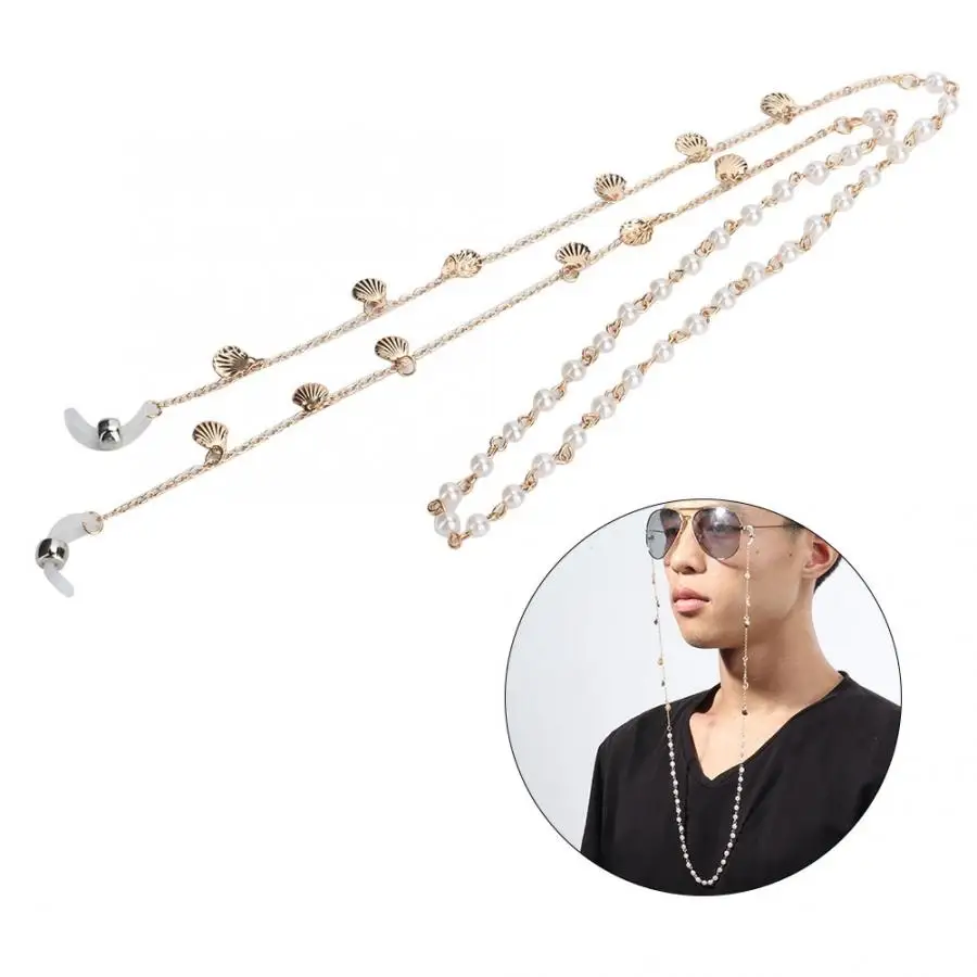 Оболочка искусственный жемчуг украшения женские солнцезащитные очки цепи
