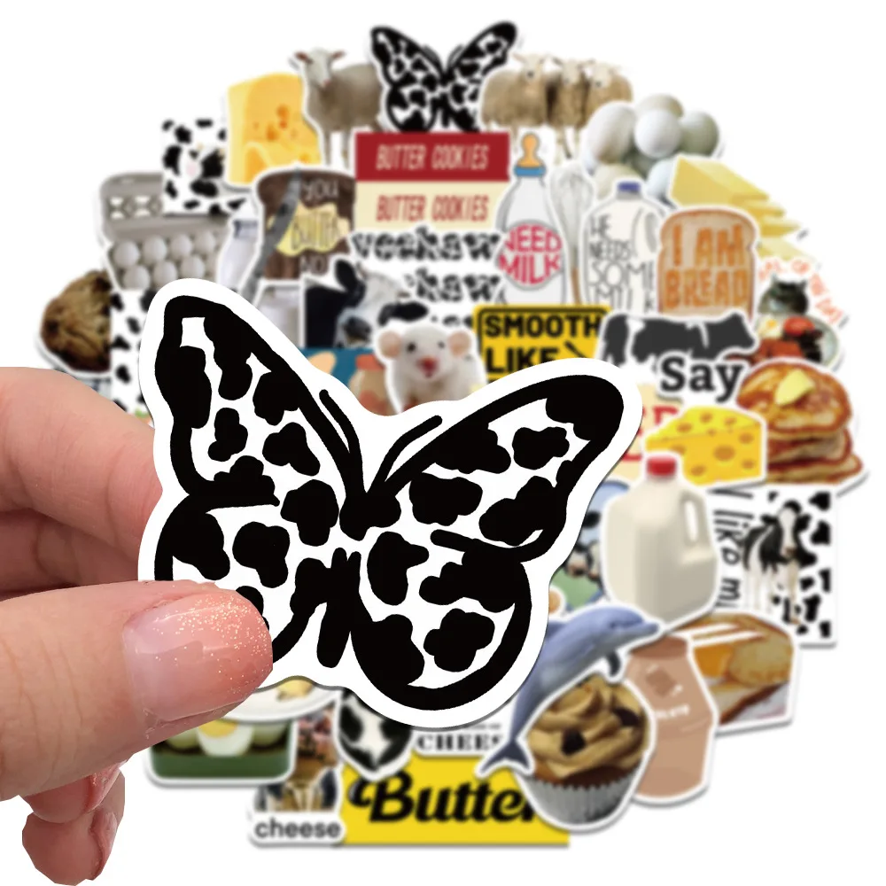 

10/50Pcs Cartoon Ins Cow Butter Stickers Waterproof DIY Bike Travel Luggage Guitar Laptop Cool Graffiti Sticker Decals Kid Toys