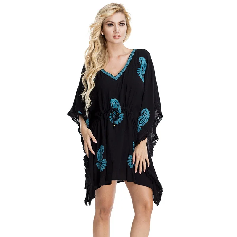 Купальник с вышивкой свободная туника топ платье для отдыха | Женская одежда