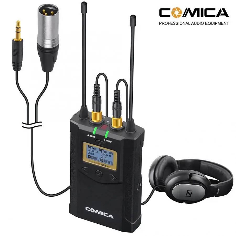 Comica WM100 Plus UHF 48 канальная беспроводная микрофонная система передатчик приемник