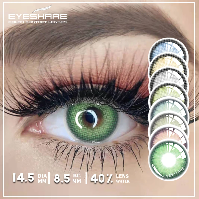 

Цветные контактные линзы EYESHARE для глаз, 2 шт., контактные линзы натурального зеленого цвета, ежегодная красота, контактные линзы для ученико...