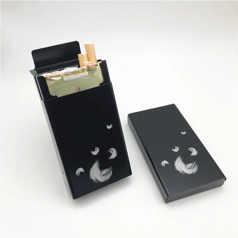 Маленький молодежный чехол для черной сигареты из алюминиевого сплава девочек и