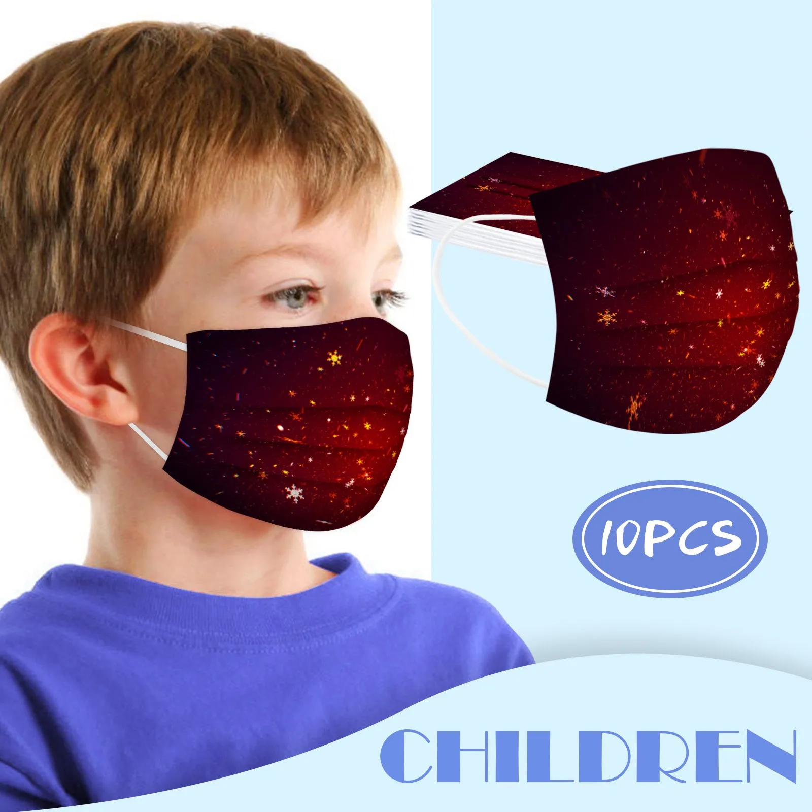 

10/50/100PCS Child Kids Mask Disposable Print Face Mask 3Ply Ear Loop Mask Halloween Cosplay Mask Party Masque Mouth Mascherine