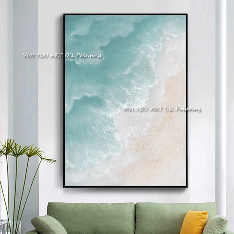 100% ручная роспись простая картина маслом в океане морской большой размер работа