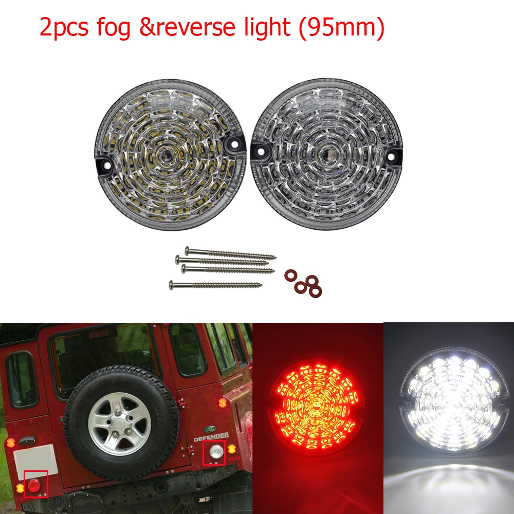 10pcs Clear Lens Multi Front + Rear Fog Lamp Reversing Light Complete LED Defender Upgrade Kit For Land Rover 1990-2016 | Автомобили и