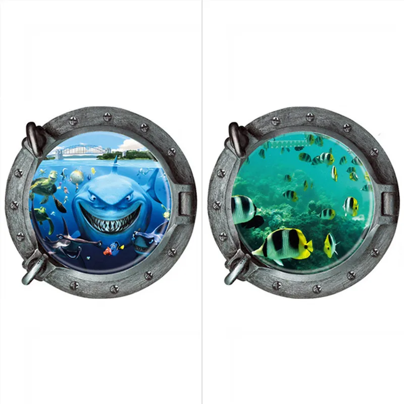 Подводный мир декорации 3d Поддельные подводная лодка наклейки окна с